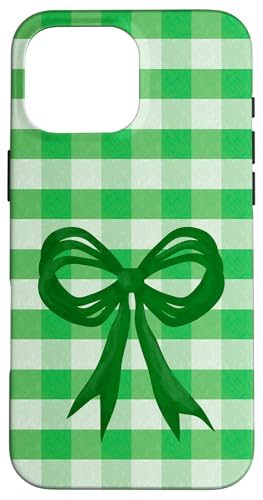 Grünes Gingham und Schleife, niedliches Design für Teenager-Mädchen Hülle für iPhone 16 Pro Max Grünes Gingham und Schleife, niedliches Design für Teenager-Mädchen Hülle für iPhone 16 Pro Max von Angela Dow Designs
