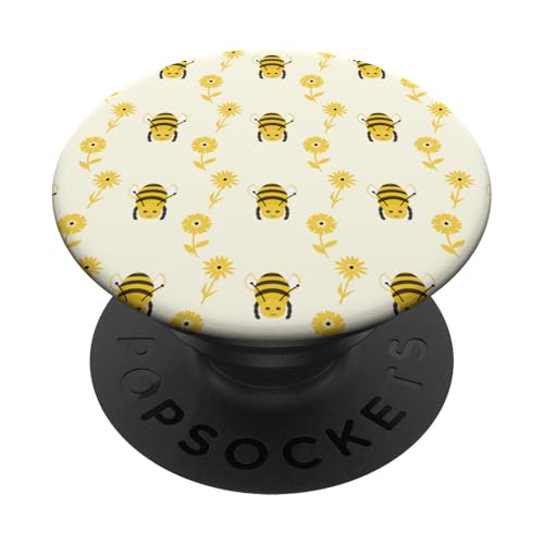 Honigbienen und Blumen, niedliches Bienen-Design für Kinder PopSockets Klebender PopGrip Honigbienen und Blumen, niedliches Bienen-Design für Kinder PopSockets Klebender PopGrip von Angela Dow Designs