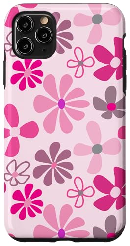 Niedliche rosa Blumen, Retro-Stil der 70er Jahre, Design für Mädchen Hülle für iPhone 11 Pro Max Niedliche rosa Blumen, Retro-Stil der 70er Jahre, Design für Mädchen Hülle für iPhone 11 Pro Max von Angela Dow Designs