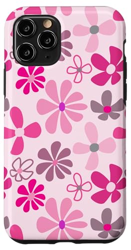 Niedliche rosa Blumen, Retro-Stil der 70er Jahre, Design für Mädchen Hülle für iPhone 11 Pro Niedliche rosa Blumen, Retro-Stil der 70er Jahre, Design für Mädchen Hülle für iPhone 11 Pro von Angela Dow Designs
