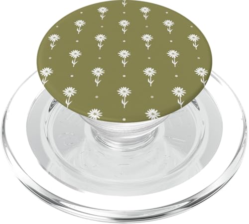 Olivgrünes schlichtes Blumen- und Punktemuster PopSockets PopGrip für MagSafe Olivgrünes schlichtes Blumen- und Punktemuster PopSockets PopGrip für MagSafe von Angela Dow Designs