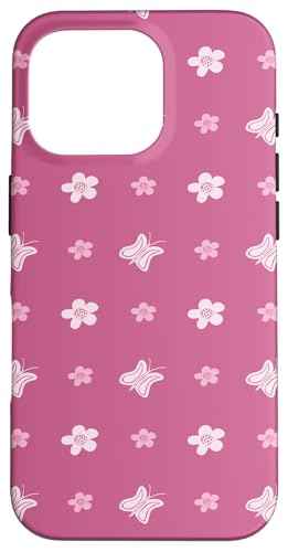 Rosa Blumen und Schmetterlinge, niedliches Design für Teenager-Mädchen Hülle für iPhone 16 Pro von Angela Dow Designs