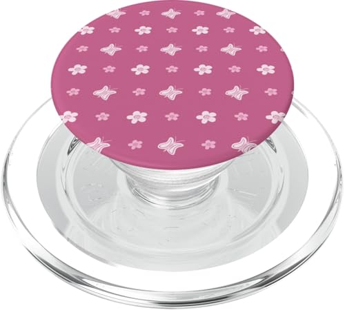 Rosa Blumen und Schmetterlinge, niedliches Design für Teenager-Mädchen PopSockets PopGrip für MagSafe Rosa Blumen und Schmetterlinge, niedliches Design für Teenager-Mädchen PopSockets PopGrip für MagSafe von Angela Dow Designs
