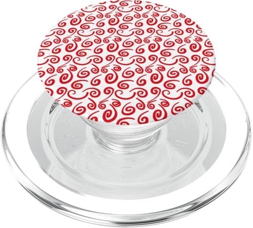 Rot und Weiß abstrakt, Weihnachtsferien, geometrische Wirbel PopSockets PopGrip für MagSafe Rot und Weiß abstrakt, Weihnachtsferien, geometrische Wirbel PopSockets PopGrip für MagSafe von Angela Dow Designs
