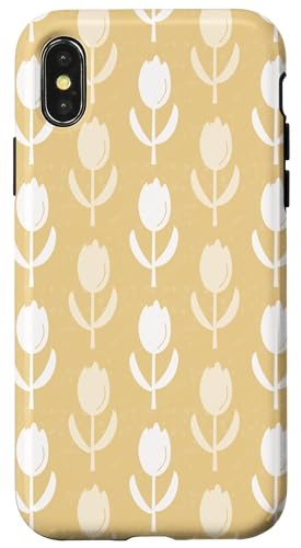 Schlichtes Tulpen-Design, hübsches Blumenmuster, neutrale Goldfarben Hülle für iPhone X/XS Schlichtes Tulpen-Design, hübsches Blumenmuster, neutrale Goldfarben Hülle für iPhone X/XS von Angela Dow Designs