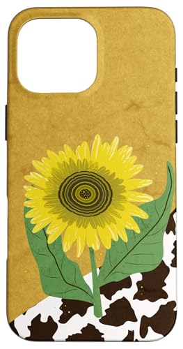 Sonnenblumen- und Kuhdruck, moderner Bauernhaus-Stil Hülle für iPhone 16 Pro Max Sonnenblumen- und Kuhdruck, moderner Bauernhaus-Stil Hülle für iPhone 16 Pro Max von Angela Dow Designs
