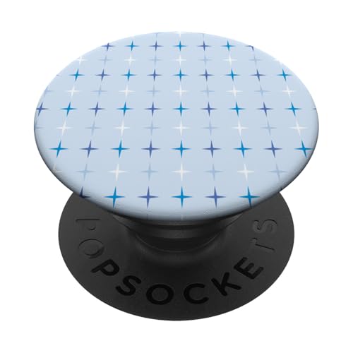 Weihnachten in der Mitte des Jahrhunderts, Weihnachtsdesign mit blauen Sternen PopSockets Klebender PopGrip Weihnachten in der Mitte des Jahrhunderts, Weihnachtsdesign mit blauen Sternen PopSockets Klebender PopGrip von Angela Dow Designs