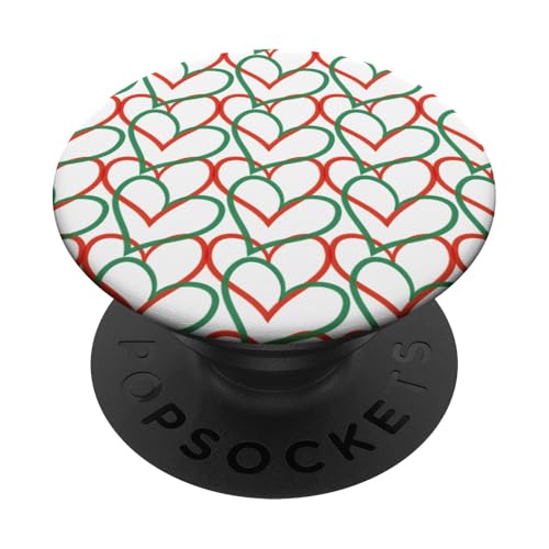 Weihnachtsherzen, rote und grüne Herzen, geometrische abstrakte PopSockets Klebender PopGrip Weihnachtsherzen, rote und grüne Herzen, geometrische abstrakte PopSockets Klebender PopGrip von Angela Dow Designs
