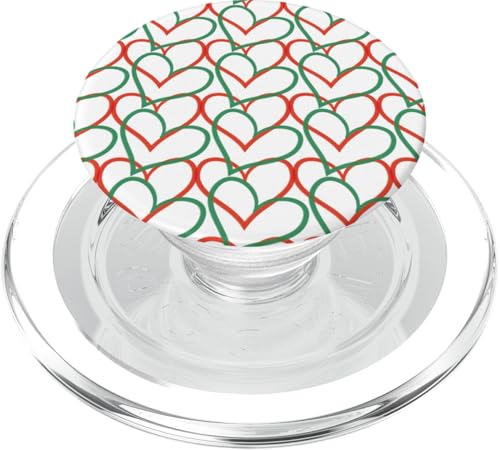 Weihnachtsherzen, rote und grüne Herzen, geometrische abstrakte PopSockets PopGrip für MagSafe Weihnachtsherzen, rote und grüne Herzen, geometrische abstrakte PopSockets PopGrip für MagSafe von Angela Dow Designs
