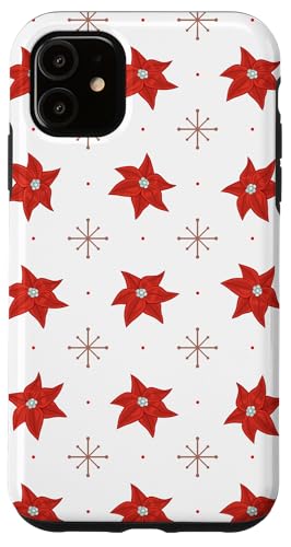 Weihnachtsstern-Blumen-Design, Rot und Weiß Hülle für iPhone 11 Weihnachtsstern-Blumen-Design, Rot und Weiß Hülle für iPhone 11 von Angela Dow Designs