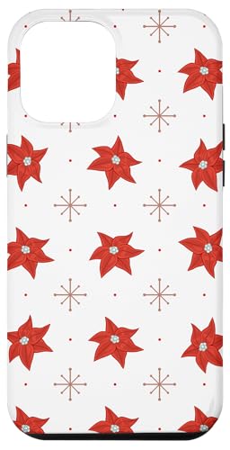 Weihnachtsstern-Blumen-Design, Rot und Weiß Hülle für iPhone 12 Pro Max Weihnachtsstern-Blumen-Design, Rot und Weiß Hülle für iPhone 12 Pro Max von Angela Dow Designs