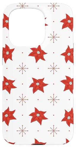 Weihnachtsstern-Blumen-Design, Rot und Weiß Hülle für iPhone 15 Pro Weihnachtsstern-Blumen-Design, Rot und Weiß Hülle für iPhone 15 Pro von Angela Dow Designs