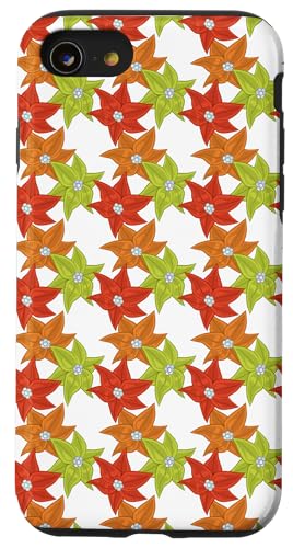 Weihnachtsstern mit Blumenmuster Hülle für iPhone SE (2020) / 7 / 8 von Angela Dow Designs