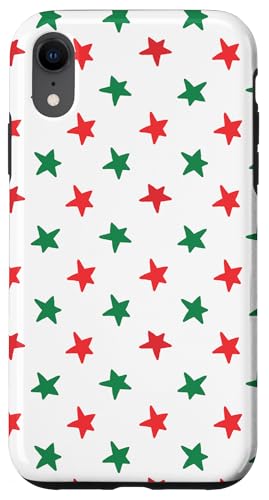 Weihnachtssterne, festliches Retro-Feiertagsdesign, rot und grün Hülle für iPhone XR Weihnachtssterne, festliches Retro-Feiertagsdesign, rot und grün Hülle für iPhone XR von Angela Dow Designs