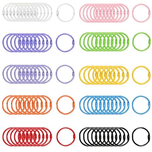 100er-Pack Metall-Binderinge, 30 mm, für Ordner, Schlüsselanhänger, 10 Farben 100er-Pack Metall-Binderinge, 30 mm, für Ordner, Schlüsselanhänger, 10 Farben von Angelkiss