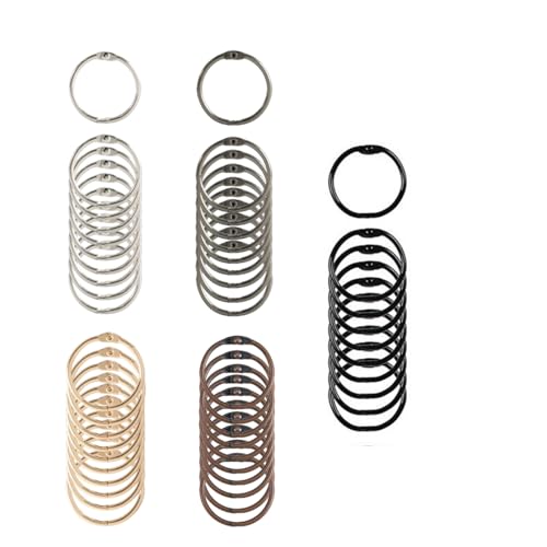 50 Stück 30 mm metallische Binderinge für Ordner-Schlüsselanhänger, metallisch（5 Farben） von Angelkiss