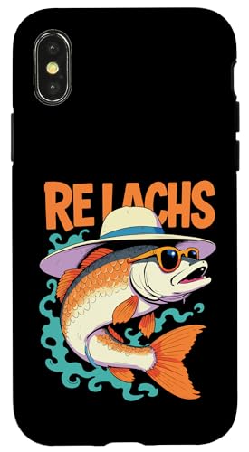 Re Lachs Angler Relax Wortspiel Fischer Fischen Lachs Fisch Hülle für iPhone X/XS Re Lachs Angler Relax Wortspiel Fischer Fischen Lachs Fisch Hülle für iPhone X/XS von Angeln Re Lachs Fischer Lustig Fischen Humor Angel