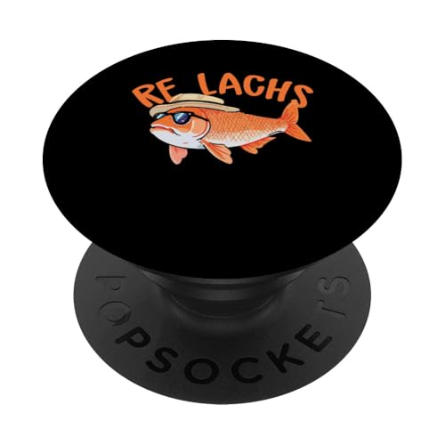 Re Lachs Angler Relax Wortspiel Fischer Fischen Lachs Fisch PopSockets Klebender PopGrip von Angeln Re Lachs Fischer Lustig Fischen Humor Angel