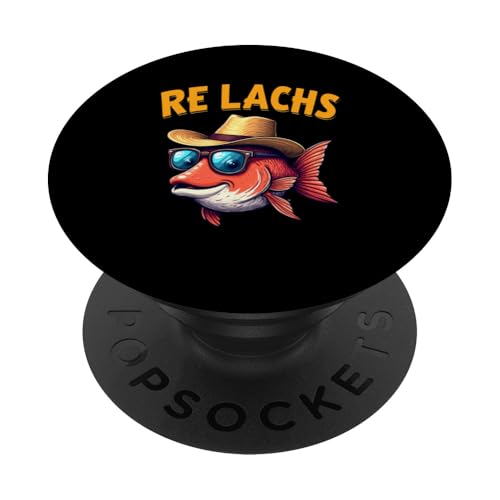Re Lachs Angler Relax Wortspiel Fischer Fischen Lachs Fisch PopSockets Klebender PopGrip von Angeln Re Lachs Fischer Lustig Fischen Humor Angel