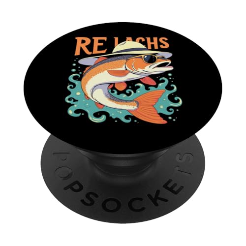 Re Lachs Angler Relax Wortspiel Fischer Fischen Lachs Fisch PopSockets Klebender PopGrip Re Lachs Angler Relax Wortspiel Fischer Fischen Lachs Fisch PopSockets Klebender PopGrip von Angeln Re Lachs Fischer Lustig Fischen Humor Angel