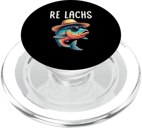 Re Lachs Angler Relax Wortspiel Fischer Fischen Lachs Fisch PopSockets PopGrip für MagSafe von Angeln Re Lachs Fischer Lustig Fischen Humor Angel