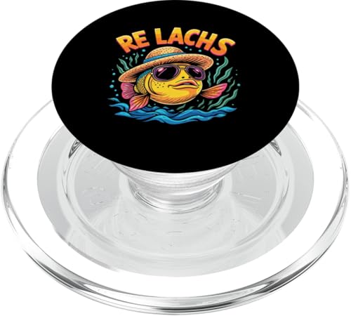 Re Lachs Angler Relax Wortspiel Fischer Fischen Lachs Fisch PopSockets PopGrip für MagSafe von Angeln Re Lachs Fischer Lustig Fischen Humor Angel