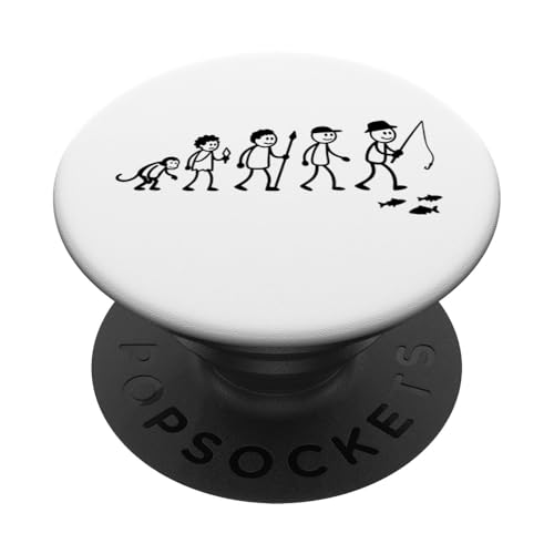 Angler Strichmänchen Angel Evolution Fliegenfischer Angeln PopSockets Klebender PopGrip Angler Strichmänchen Angel Evolution Fliegenfischer Angeln PopSockets Klebender PopGrip von Angeln und Zubehör Geschenke Shirts