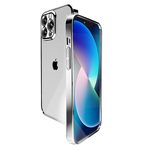 Angeston Case Kompatibel mit iPhone 12 Pro, Verzinkter Spiegel Harte Schutzhülle Metallrahmen für iPhone 12 Pro, Kratzfeste Stoßfeste Hülle - Silber von Angeston