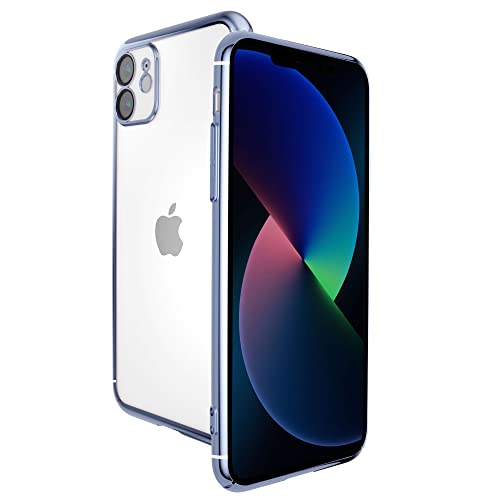 Angeston Hülle kompatible für iPhone 11, galvanisierte Spiegel-Hartschalen-Schutzhülle Metallrahmen für iPhone 11, stoßfeste, Kratzfeste Hülle – blau von Angeston
