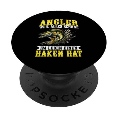 Angler Weil Alles Schöne Im Leben Einen Haken Hat Angeln PopSockets Klebender PopGrip Angler Weil Alles Schöne Im Leben Einen Haken Hat Angeln PopSockets Klebender PopGrip von Angler Fischjäger Angelurlaub Fischer Angelzubehör