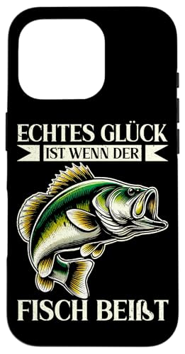 Echtes Glück Ist Wenn Der Fisch Beißt Angelrute Angeln Fang Hülle für iPhone 16 Pro von Angler Fischjäger Angelurlaub Fischer Angelzubehör