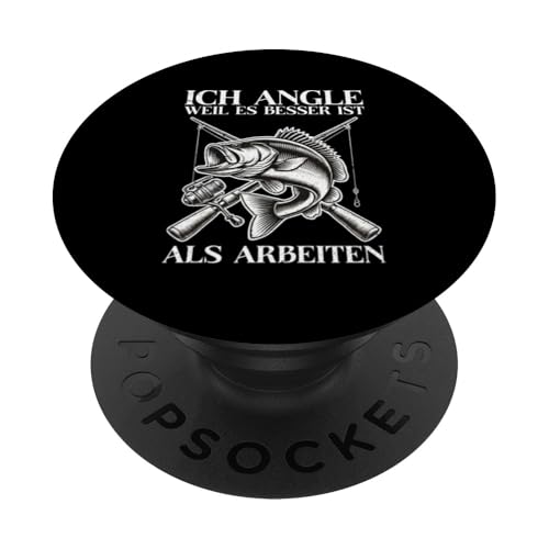Ich Angle Weil Es Besser Ist Als Arbiten Angelrute Hobby PopSockets Klebender PopGrip Ich Angle Weil Es Besser Ist Als Arbiten Angelrute Hobby PopSockets Klebender PopGrip von Angler Fischjäger Angelurlaub Fischer Angelzubehör