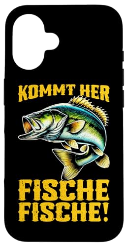 Kommt Her Fische Fische Angeln Sportfischer Angelrute Hülle für iPhone 16 Kommt Her Fische Fische Angeln Sportfischer Angelrute Hülle für iPhone 16 von Angler Fischjäger Angelurlaub Fischer Angelzubehör