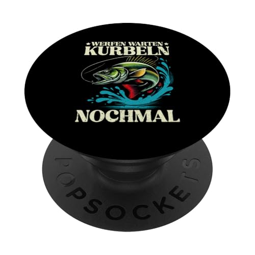 Werfen Warten Kurbeln Nochmal Köderangeln Fischer Angeln PopSockets Klebender PopGrip Werfen Warten Kurbeln Nochmal Köderangeln Fischer Angeln PopSockets Klebender PopGrip von Angler Fischjäger Angelurlaub Fischer Angelzubehör