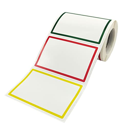 Angoily 1 Rolle Namensschild Aufkleber Selbstklebende Etiketten Leere Etiketten Dekorative Farbige Laschen Wiederverwendbar Waschbar Kleine Etiketten Speisekammer Etiketten von Angoily