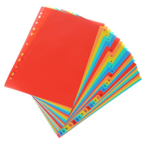 Angoily 1 Satz A4-Registerteiler Bindemitteltrenner farbig Trennzeichen Büro trennstreifen für ordner ordnerregister notizbuch Notizblock Dateiabscheider für Binder Ordnertrenner PVC rot von Angoily