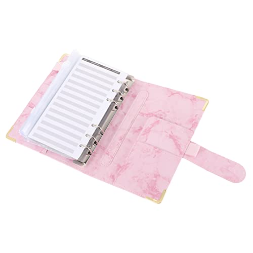 Angoily 1 Satz Binder Hauptbuch Budgetbindemittel Umschläge Sparen Reißverschluss-ordner Sparer Spar-challenge-ordner Schlüssel Sparordner Monatlicher Budgetplaner Kasse Notizbuch Rosa Pvc von Angoily