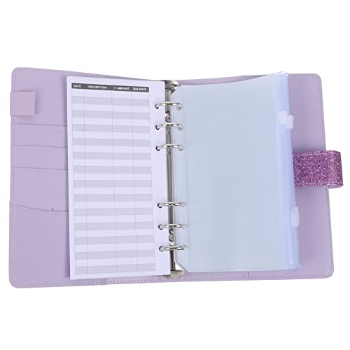 Angoily 1 Satz Handbuch Geldmanagement Geldverwaltung Bargeld-Stuffing-Ordner Zeitplan Budget Binder Notizbuch Einsätze Nachfüllungen Ende Liste Geldplaner Sparordner Sparbuch PVC Violett von Angoily