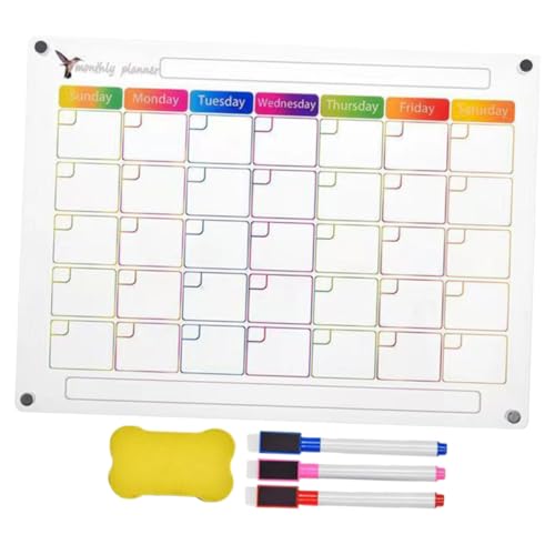 Angoily 1 Satz Magnetisches Whiteboard Kühlschrank Whiteboard Magnetischer Kühlschrankplaner Magnettafel Für Kühlschrankmagnete Magnetischer Planer Magnete Kühlschrank Büro Monatlich Acryl von Angoily