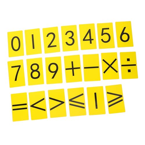 Angoily 1 Satz Operator Symbol Patch Magnetische Zahlen unterrichtsmaterial magnetische fliesen Mathe-Lernhilfen Zubehör für mathematische Operationen Lehrerzubehör Lehrmittel Gummi Yellow von Angoily
