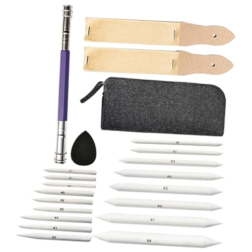 Angoily 1 Satz Papierlöscher-Set blending tool skizzierstifte Zeichenzubehör künstler stifte Zeichnung Sandpapierzeiger Kunst schleifpapier Wischlöschwerkzeug Skizzenwischset Schwamm Weiß von Angoily
