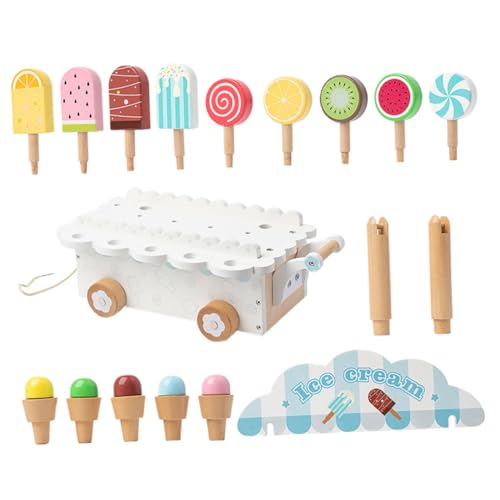 Angoily 1 Satz Simulations-Eiswagen Spielzeugküchenzubehör Badespielzeug aus Eisspielzeug Kinderküchenzubehör Holz Weiß Angoily 1 Satz Simulations-Eiswagen Spielzeugküchenzubehör Badespielzeug aus Eisspielzeug Kinderküchenzubehör Holz Weiß von Angoily
