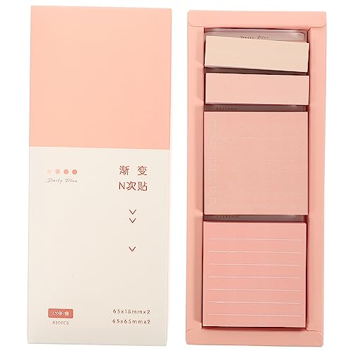 Angoily 1 Schachtel Haftnotiz Notizblock Notizen Aufkleber Süße Registerkarten Schreibwaren Unterlage Pads Schreibtisch Für Memo-notizblöcke Tabs Klebrig Büro Erinnerungsbuch Rosa Papier von Angoily