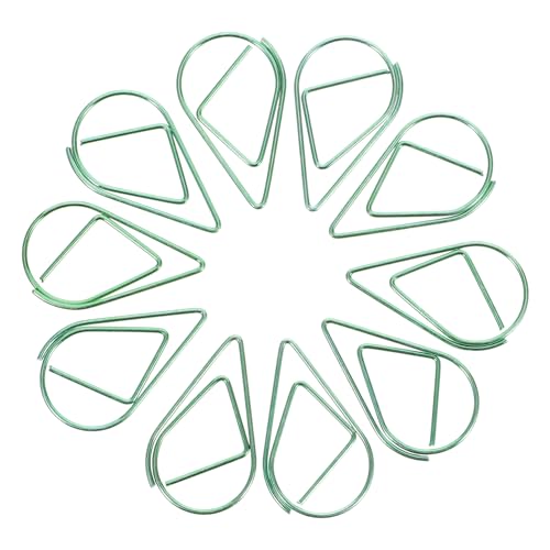 Angoily 10 Stück Büroklammer Kleiner Stift Geformt Dekorativ Clips Briefpapier Neuartiger Stift Clips Klemmen Tropft Klare Stifte Buchstift Büronadel Kreative Papiernadel Stahldraht Green von Angoily