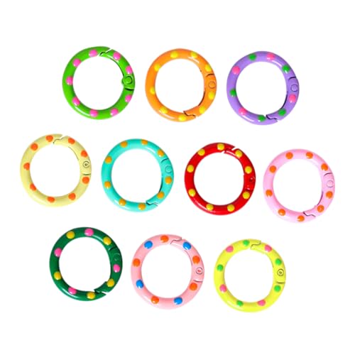 Angoily 10 Stück Federschnallenring Ringschnalle aus Metall Feder-Schlüsselanhänger mit Metallringschnalle Schnallen für Handwerk Runder Ring mit offener Federklemme von Angoily