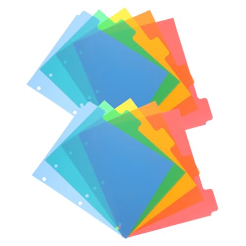 Angoily 10 Stück Kategorieindexseite Trennwände für Aktenordner Teiler Notizbuch Index-Tabs Farbige Seitentrenner Ordner Register mit Tabs farbige Ordnertrenner Seitenmarkierungen pp von Angoily
