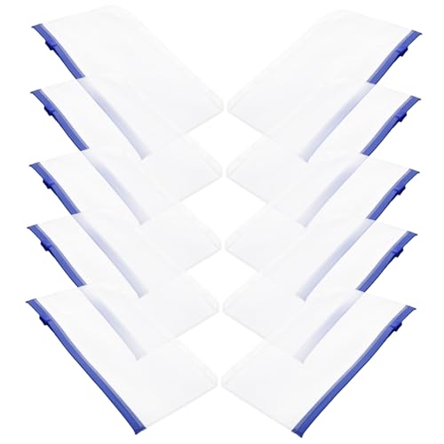 Angoily 10 Stück Kleine Taschen Mit Reißverschluss Dokumententaschen Lose Organisator Der Ablage Dokumentieren Aktentaschen Mit Reißverschluss Dateiorganisator Zipperumschläge Pvc Blue von Angoily