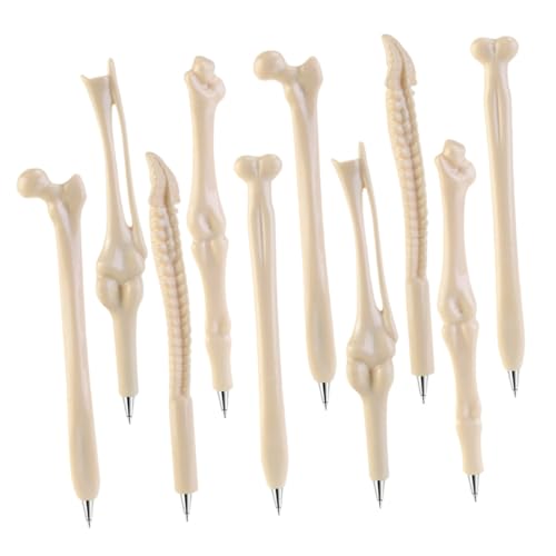 Angoily 10 Stück Kugelschreiber Farbig Skelett-stift Schreiben Halloween Süße Schwarze Stifte Geformter Stift Knochen Dekorativ Blau Neuheitstifte Süße Stifte Sortiert Albern Abs Weiß von Angoily