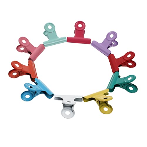 Angoily 10 Stück Mappe büroklammern papierklemmen Mehrzweckklammern Frischhalteklammern Spanbeutel-Clips Clips zur Aufbewahrung von Lebensmitteln Dichtungsclips Essensclips Eisen Colorful von Angoily