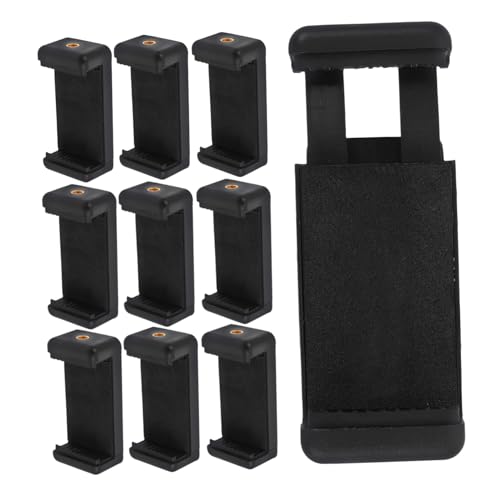 Angoily 10 Stück Mobiltelefonclipzubehör Smartphone-Stativhalterung Smartphone-Stativadapter Telefonklemme für Stativ Adapter für Telefonstativhalterung Abs Black von Angoily